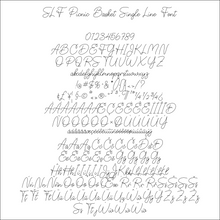 Load image into Gallery viewer, slf picnic basket single line font for cricut silhouette cameo solo brother scan n cut glowforge frames sign making cardmaking and foil quill