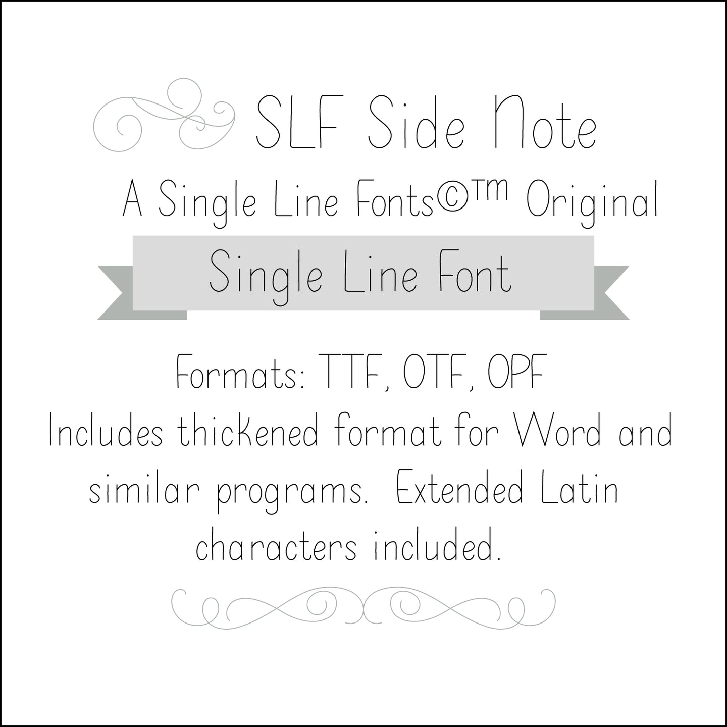 single line font for glowforge cricut silhouette pen tool monoline hairline slf side note main image