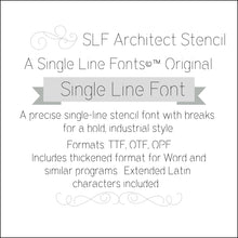 Load image into Gallery viewer, slf architect stencil single line monoline hairline font
