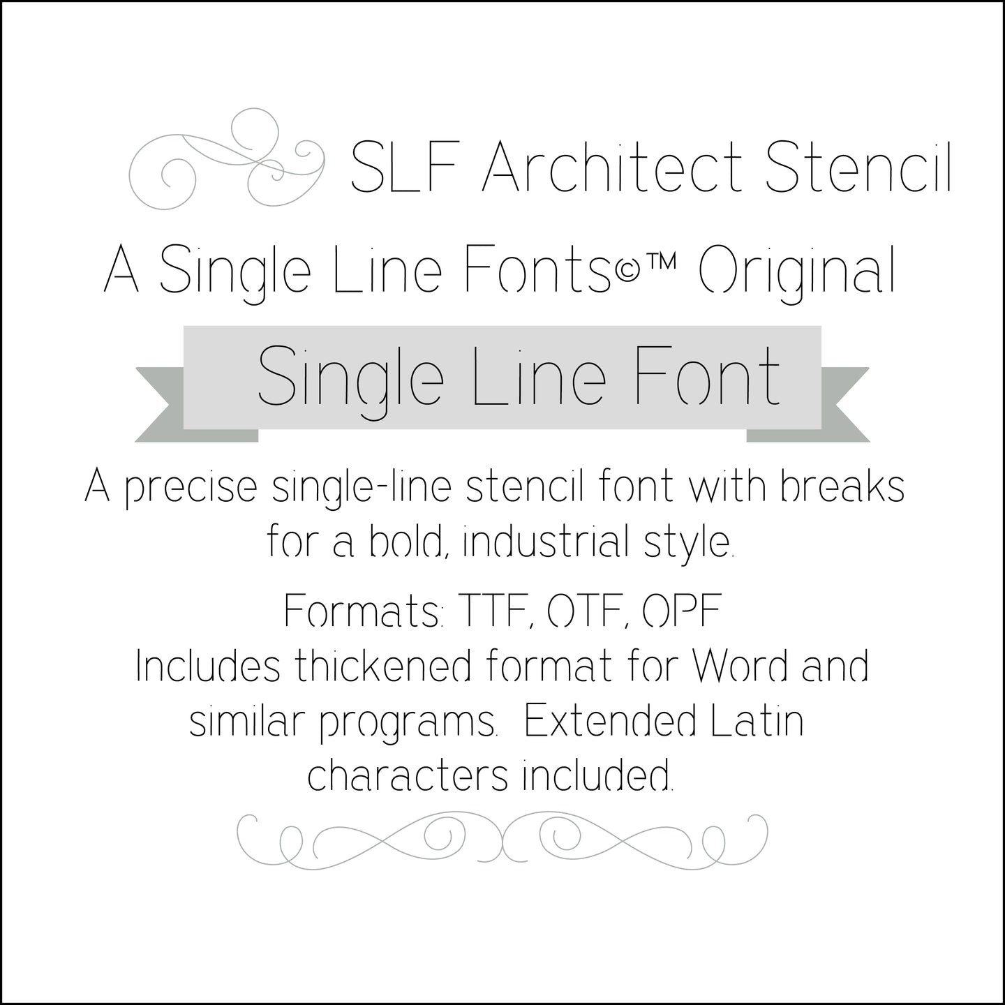 slf architect stencil single line monoline hairline font
