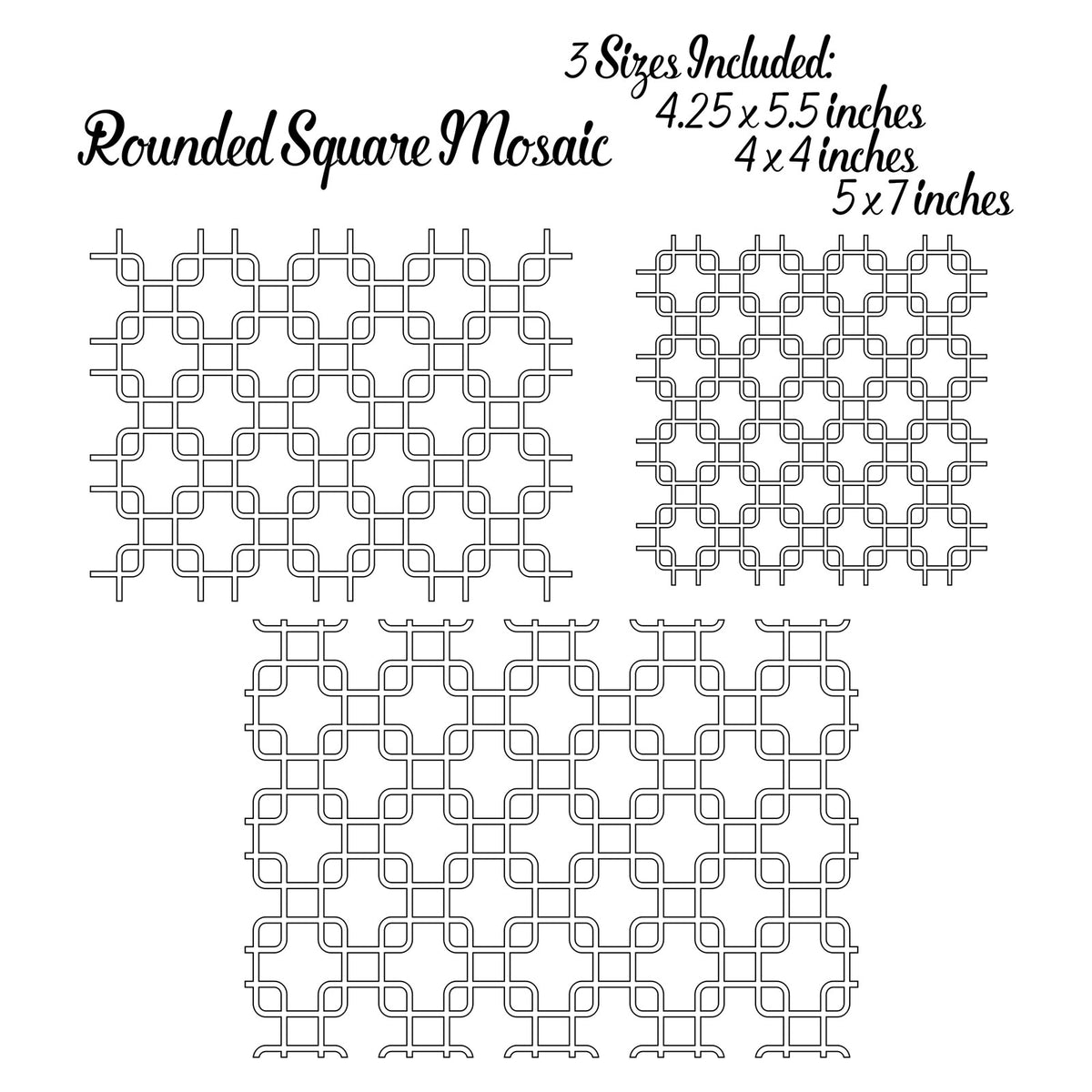 Rounded Square Mosaic Pattern – Single Line Fonts