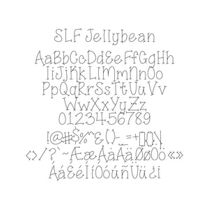 Single Line Font©™ Jelly Bean©™ single line font for use with WRMK foil quill, sketch pens, Silhouette, Cricut, Pazzles, engravers, and more
